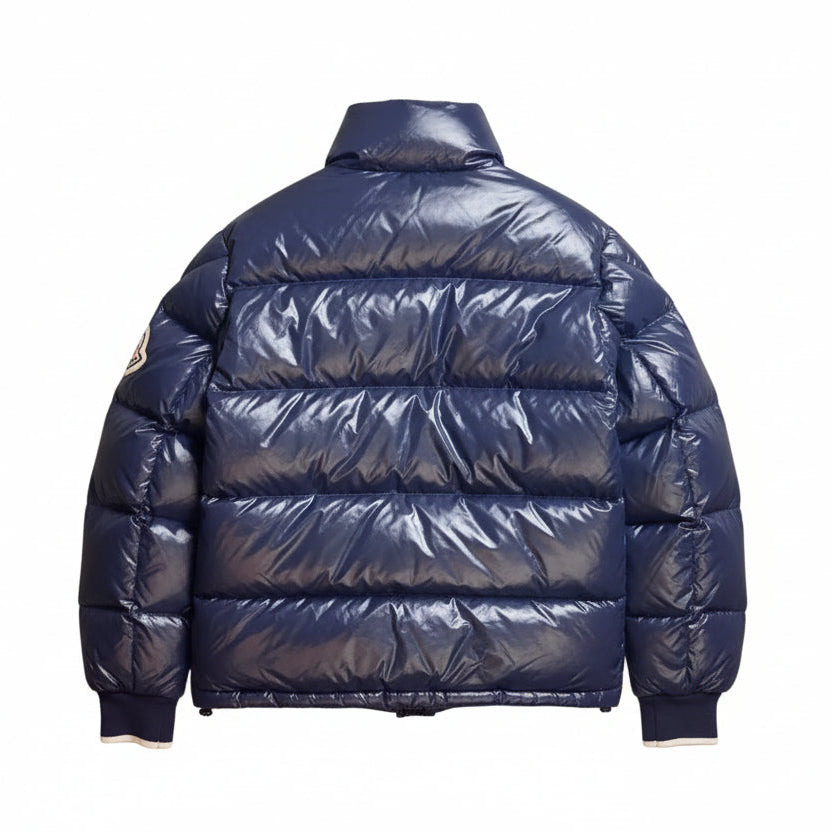 Moncler Navy Spellout Puffer Jacket